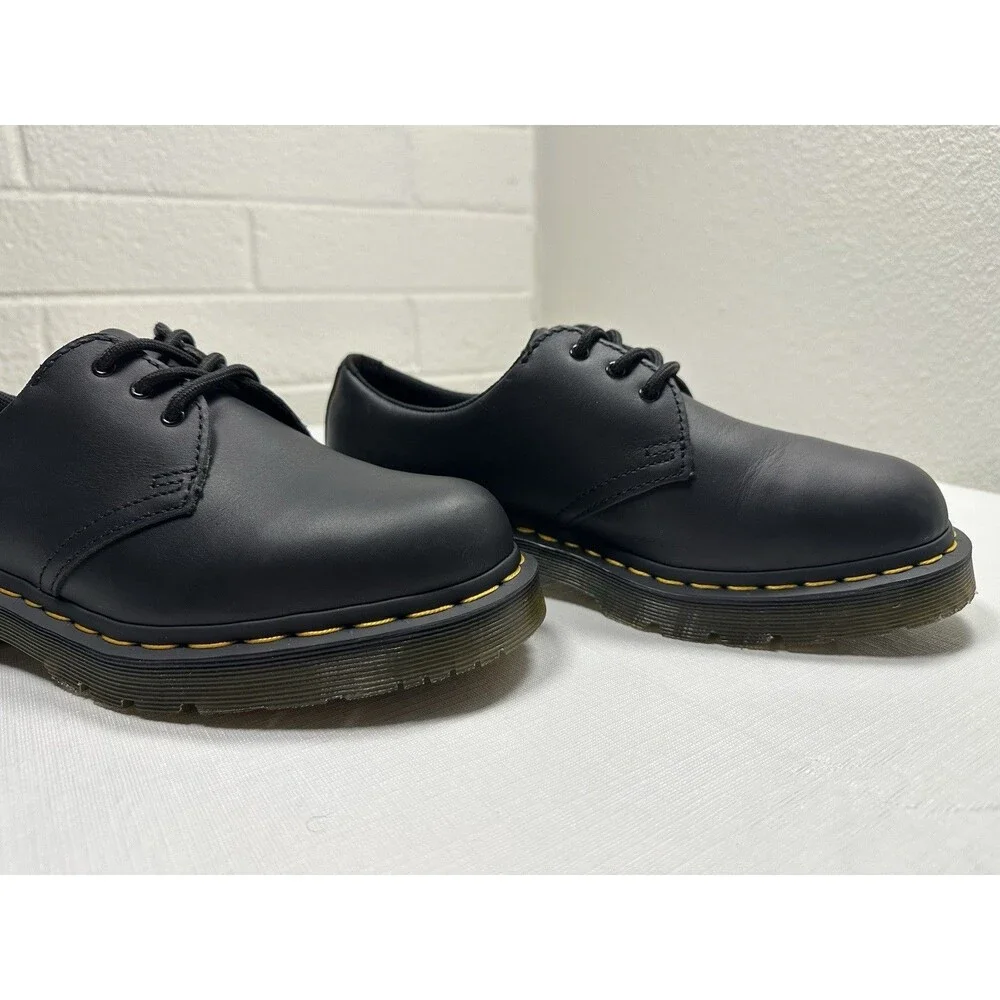 Dr. Marten's SoftWair 1461 Smooth Leather Safety Shoe Size 8 Black Slip Res.
